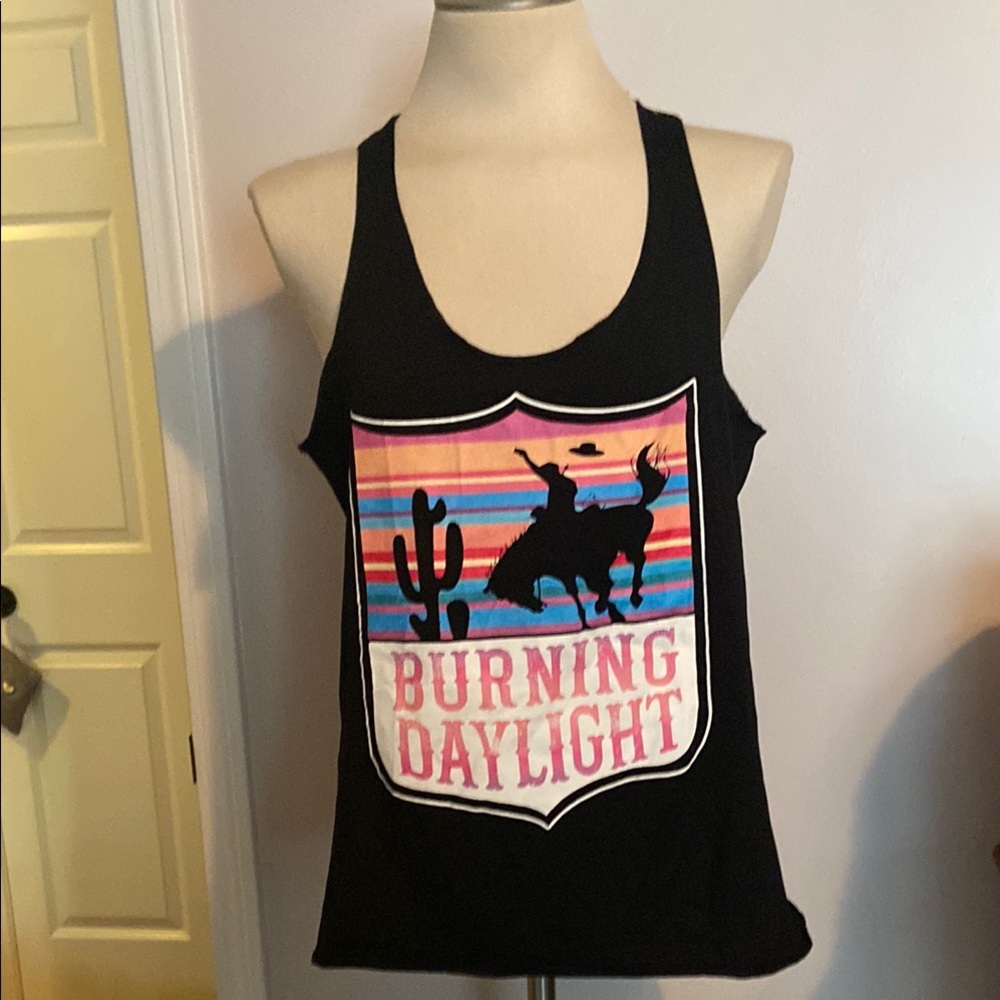 NWOT Black Graphic Tank Top